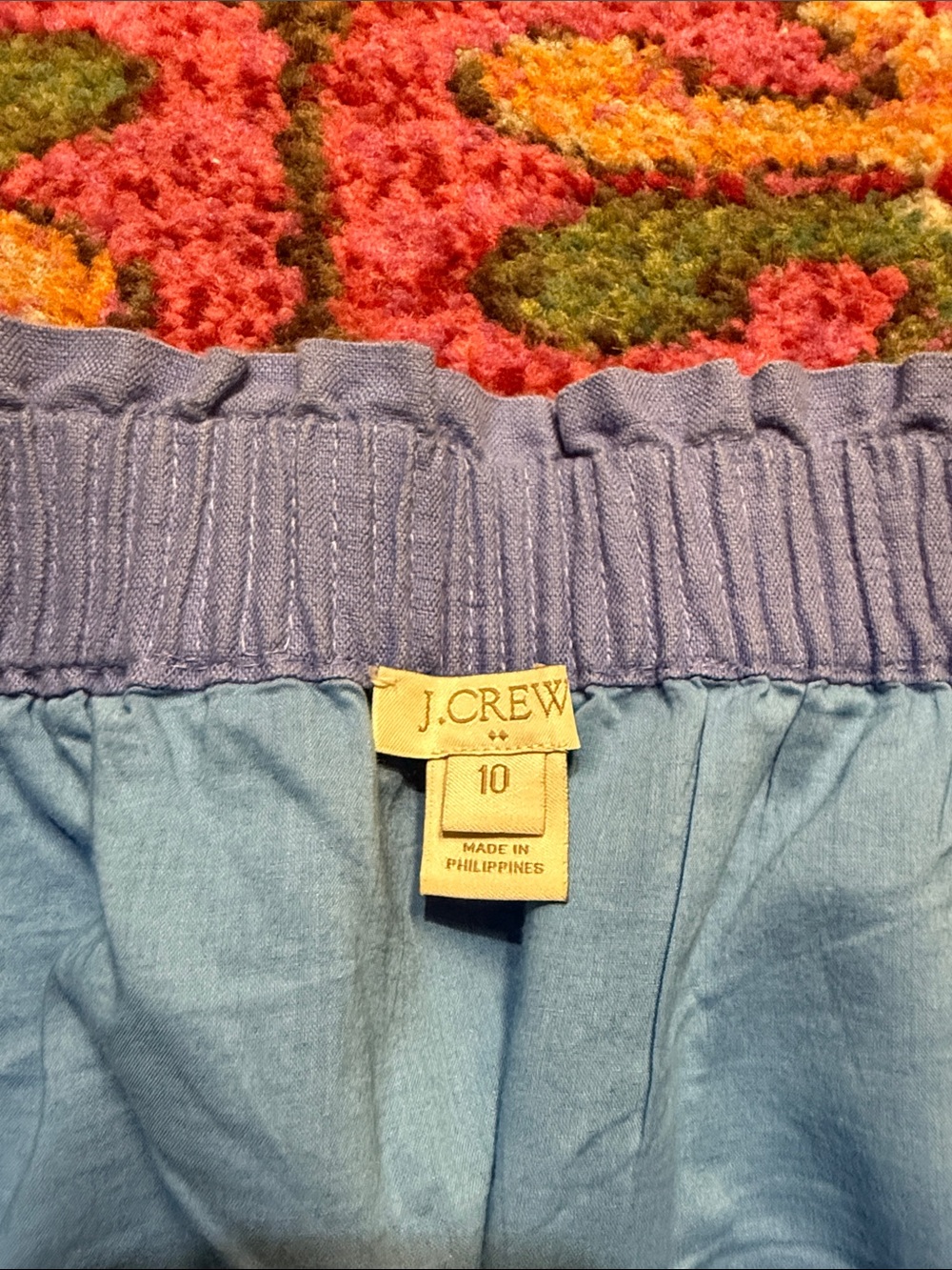 J. Crew Chambray Blue A-Line Elastic Waist Skirt - Picture 3 of 5